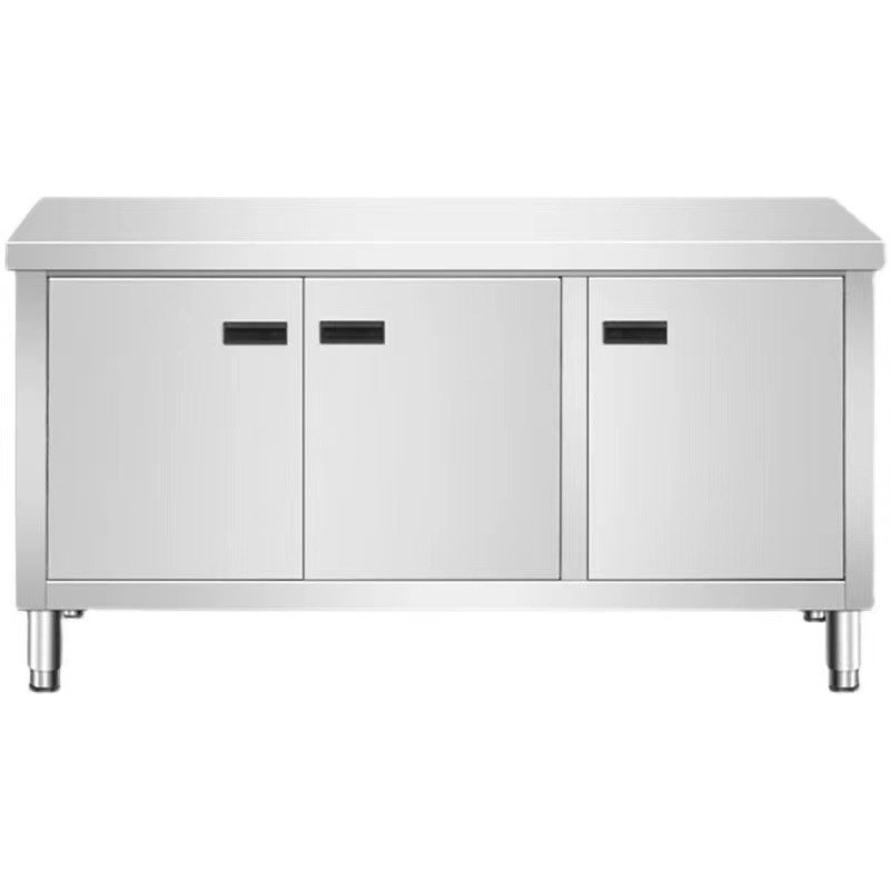 焊接304不锈钢拉门对开门工作台碗碟柜餐厅厨房打荷台操作台商用