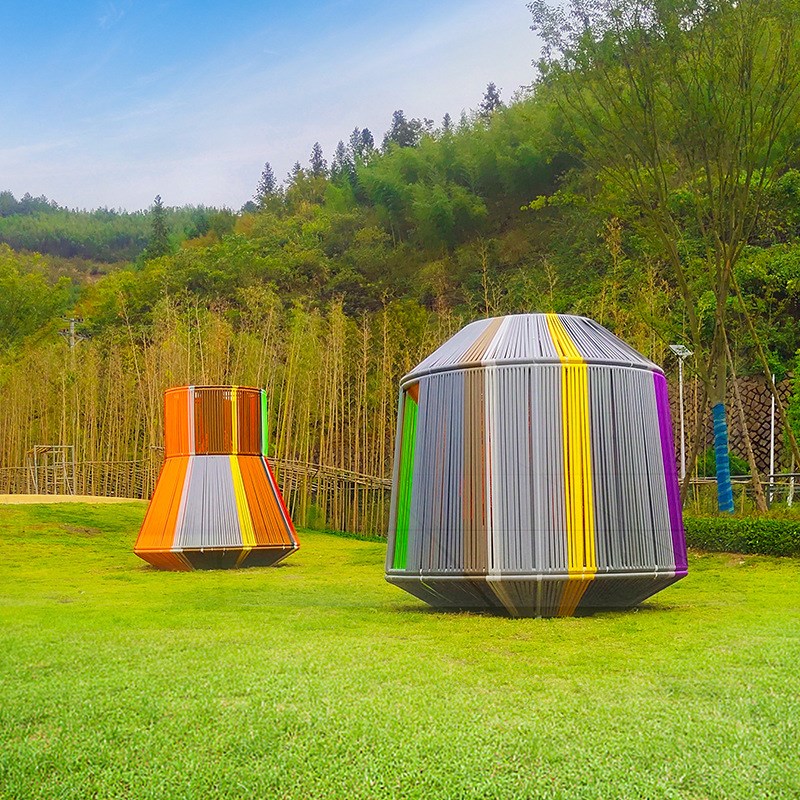 绳网部落创意小型户外游乐设备适合儿童攀爬室外绳网设施美陈装饰