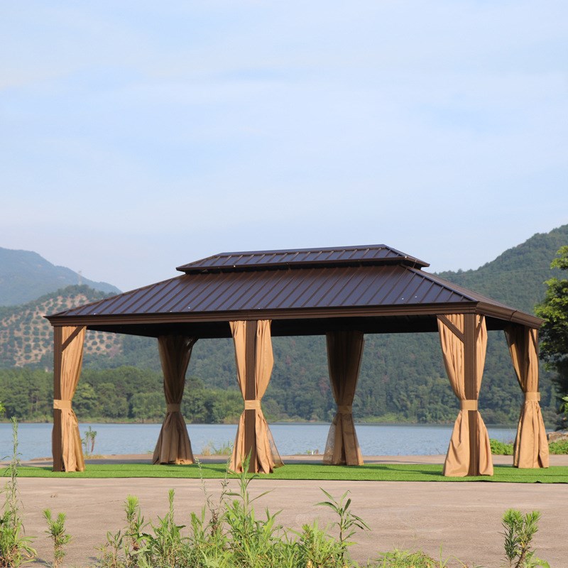 庭院遮阳棚雨篷户外花园别墅铝合金帐篷汽车篷大号卢森堡凉亭