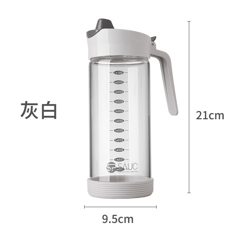 日本SP玻璃油壶580ml480ml大小号不漏油自动开合油壶油桶厨房容器