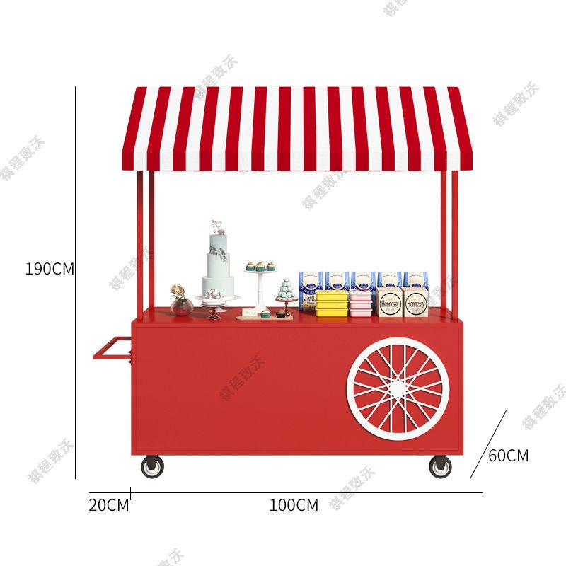 三轮车摆摊户外小推车超市展示架台车移动式手推车流动花车