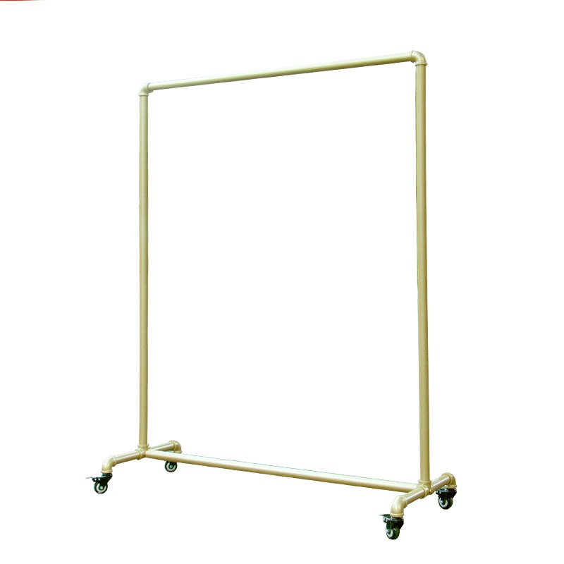 衣架家用挂衣落地卧室水管移动滑轮单杆室内户外阳台晾衣架晒基通