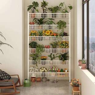 花架置物架阳台铁艺不占空间花盆托架落地新型挂墙自然客厅植物墙