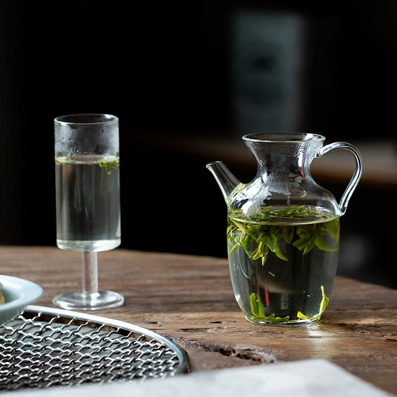 日式高硼硅耐热玻璃茶壶小号绿茶花壶仿宋执壶公道杯泡茶带滤网