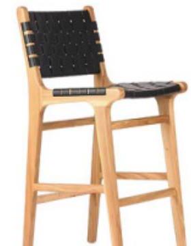 FD18-9吧椅高脚实木吧椅藤编装饰民宿酒吧高脚凳子家用吧台卡座座