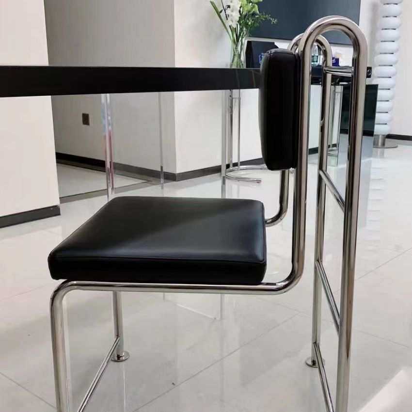 中古不锈钢椅子复古风餐椅家用咖啡厅椅子设计师创意个性民宿椅子