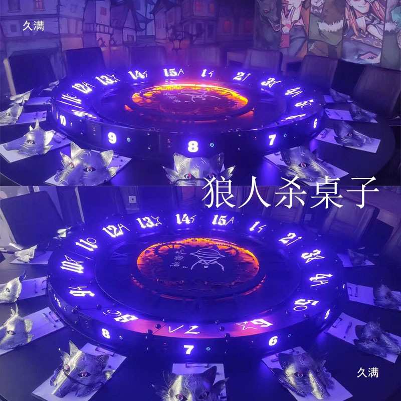 狼人杀桌子12-15人工业风餐厅机械怀旧复古纯手工剧本杀桌子
