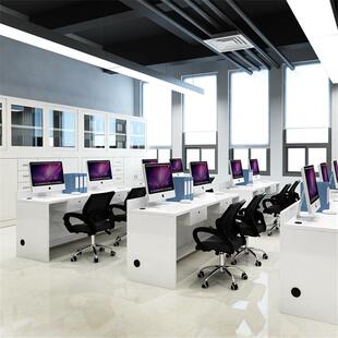 公司职员6人2人办公桌子双人多人员工位房产中介销售电脑桌椅组合