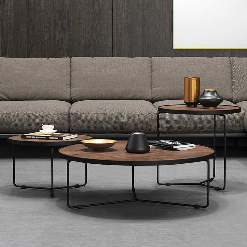 现代简约小户型北欧轻奢胡桃木色圆形设计师高低子母大小组合茶几,3C数码配件,USB灯,淘宝优惠券,粉丝福利购,淘宝优惠卷