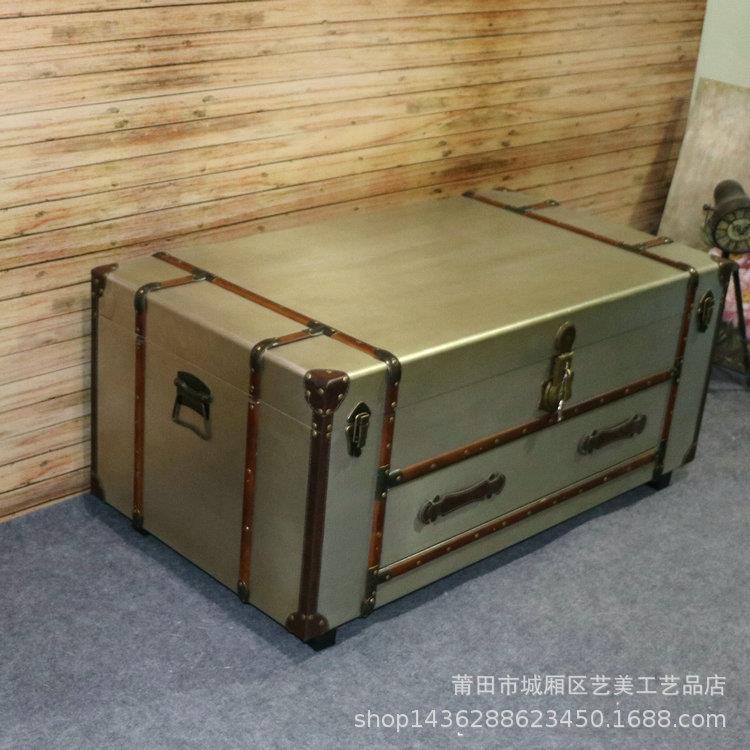 欧式现代简约客厅茶几个性铝质大箱子电视柜茶几组合