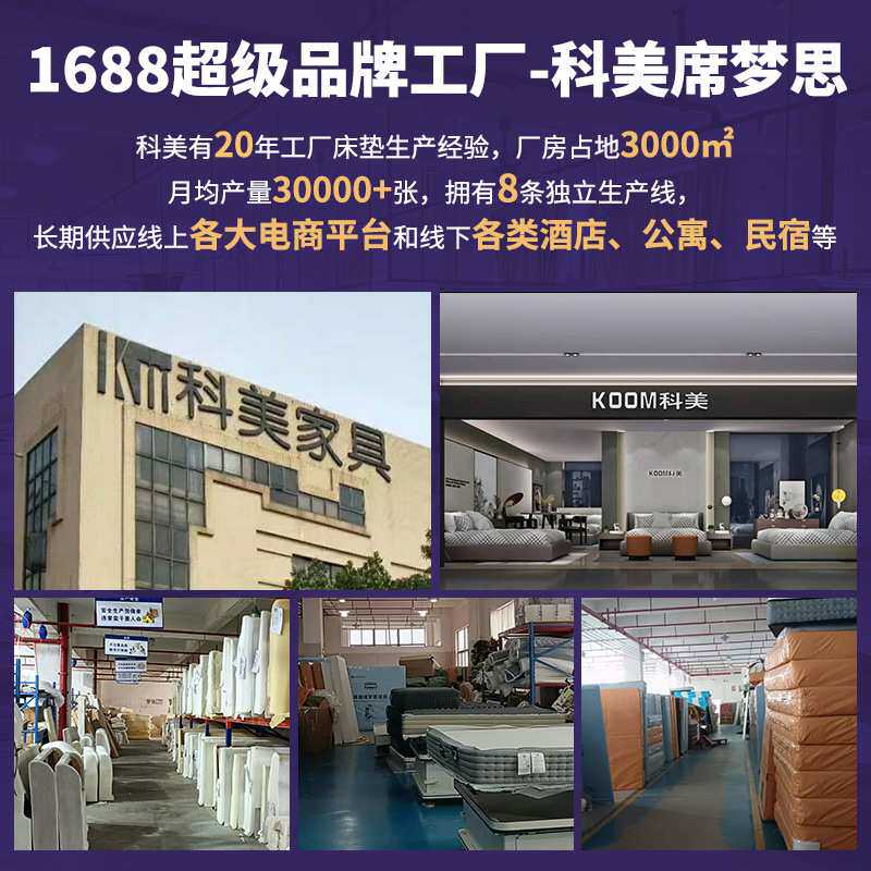 酒店席梦思床垫 德国工艺弹簧0胶水椰棕家用卧室床垫可拆卸床垫