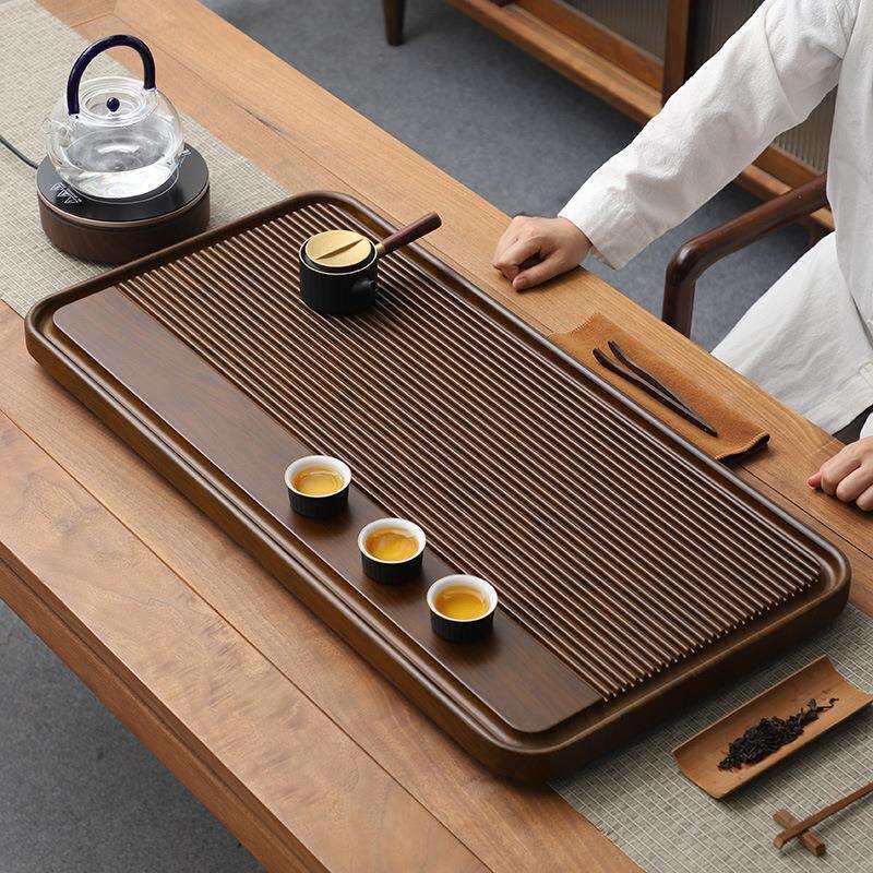 实木茶盘家用整块长方形简约高端大气实心通体金丝楠竹茶台大直销