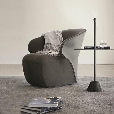 设计师单人沙发椅意大利Arom休闲椅客厅卧室意式轻奢软座椅