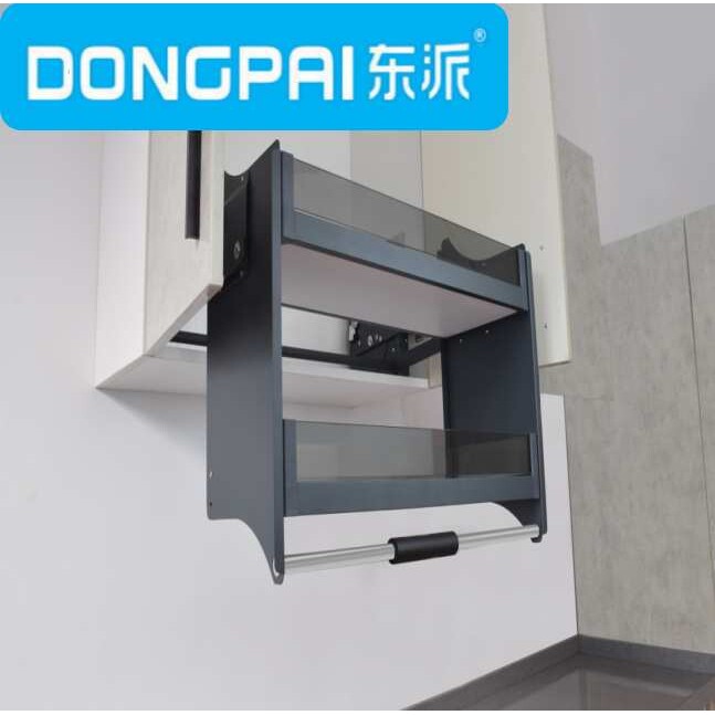 东派加力型不锈钢可调力度家用厨房吊柜升降拉篮碗碟升降机收纳得