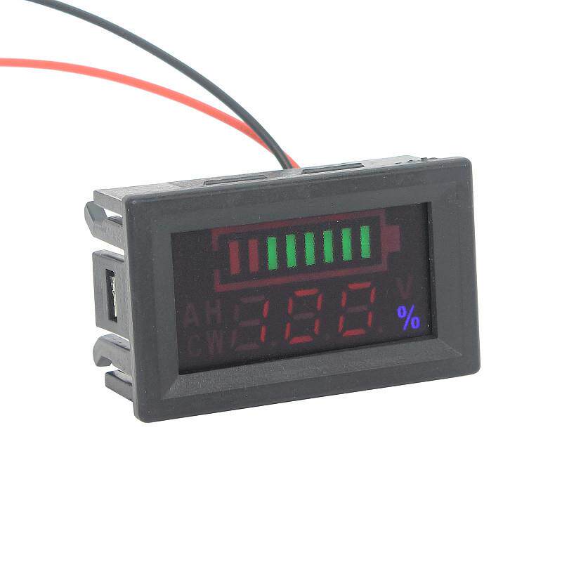 彩色双显电压表 电量显示器 6V~120V可调 适合锂电铅酸蓄电池等