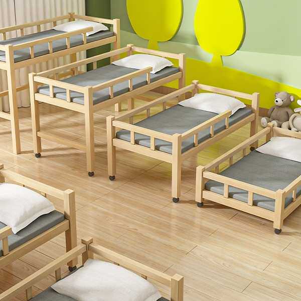上下床推拉床原木经济型午睡床幼儿园托管班小学生松木四层午Tω