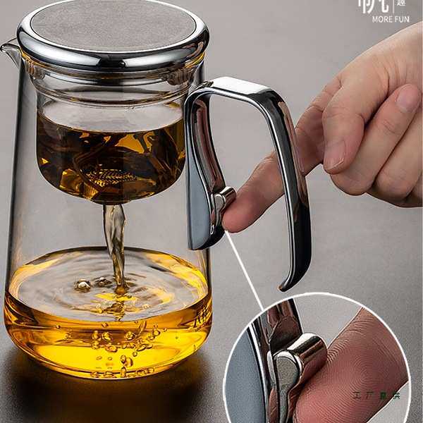 茶水分离飘逸杯2025新款家用玻璃茶具套装办公懒人泡茶壶神器