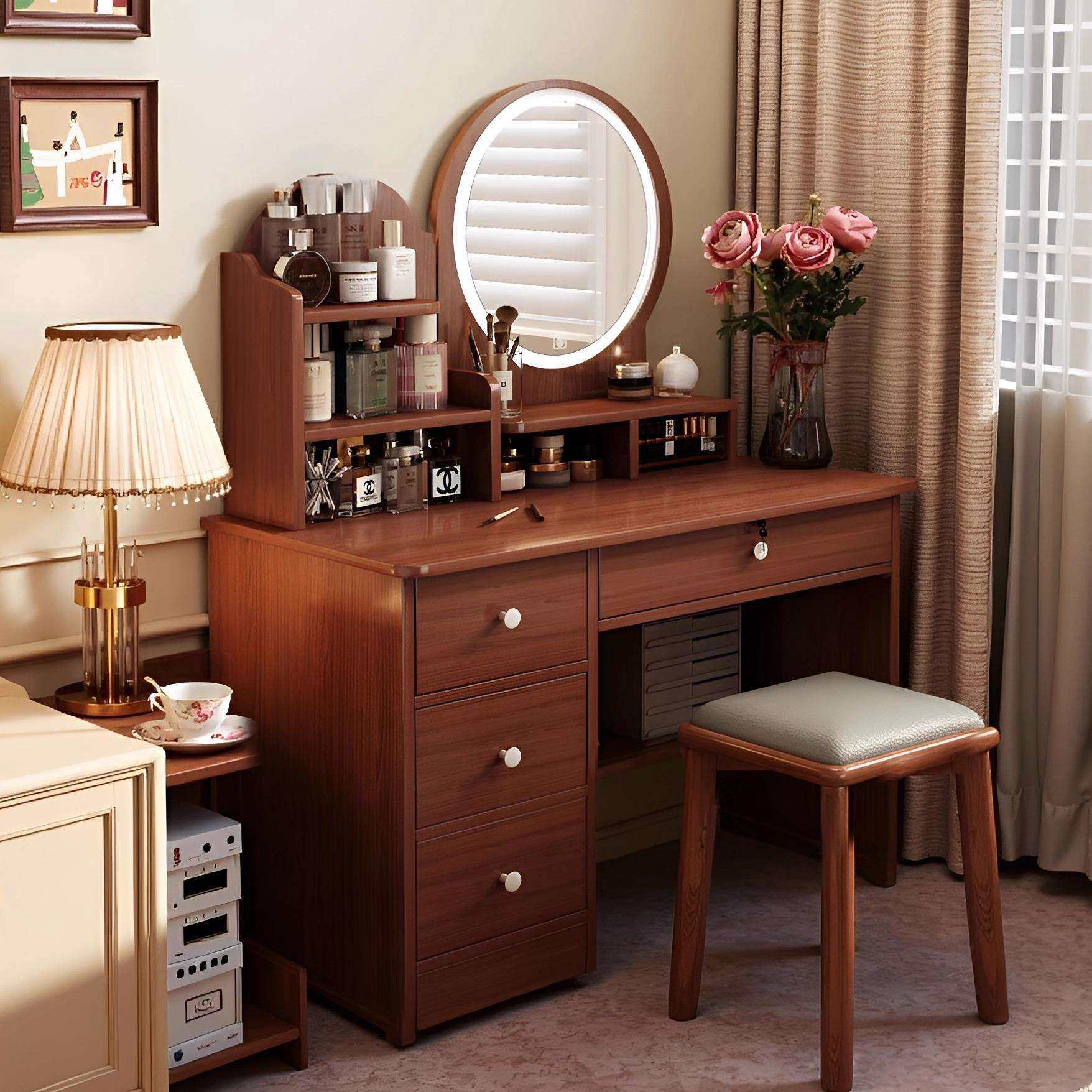 新中式梳妆台卧室家用小型床头储物柜2025新款复古收纳柜化妆桌子,模玩/动漫/周边/娃圈三坑/桌游,模型制作工具/辅料耗材,淘宝优惠券,粉丝福利购,淘宝优惠卷