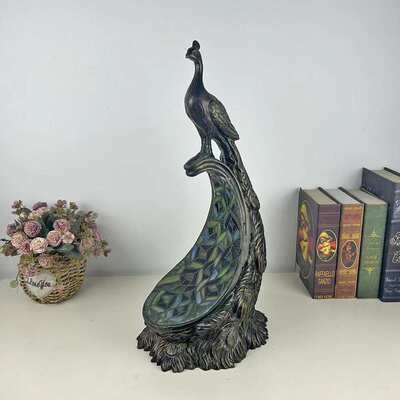 灯饰配件12寸16寸台灯底座蜻蜓仙鹤鹿孔雀底座锌合金树脂底座灯座