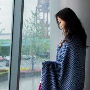 新品摩登A类羊毛混纺毯子客厅针织毛毯沙发毯子布鲁格