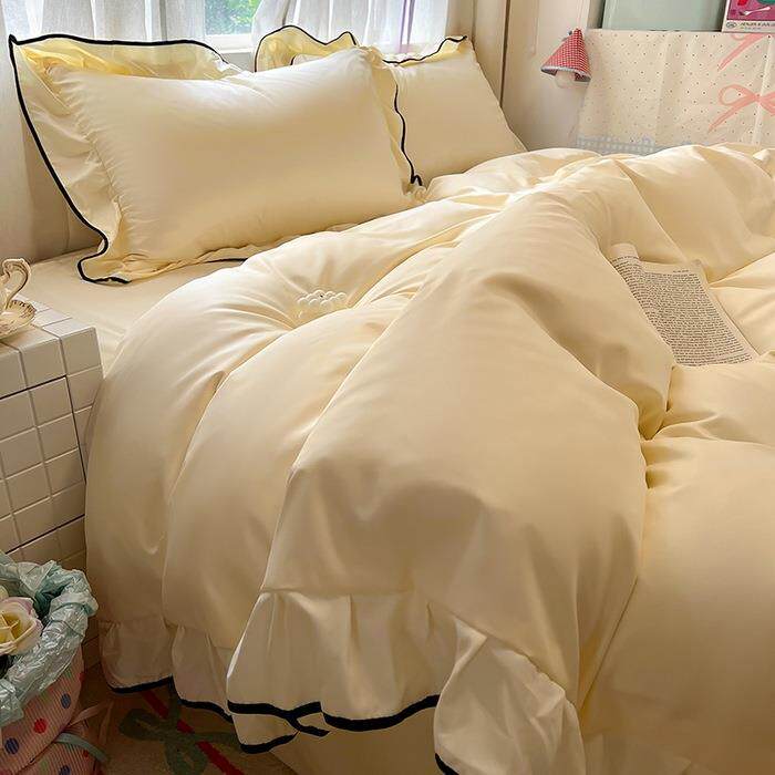 2025新款夏季冰丝四件套韩版公主风水洗真丝被套四件套