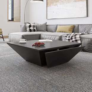 北欧创意造型异形茶几简约设计师黑色客厅家具现代个性正方形茶几