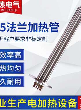 不锈钢115法兰加热管导热油锅炉水箱加热器工业电热棒大功率380v