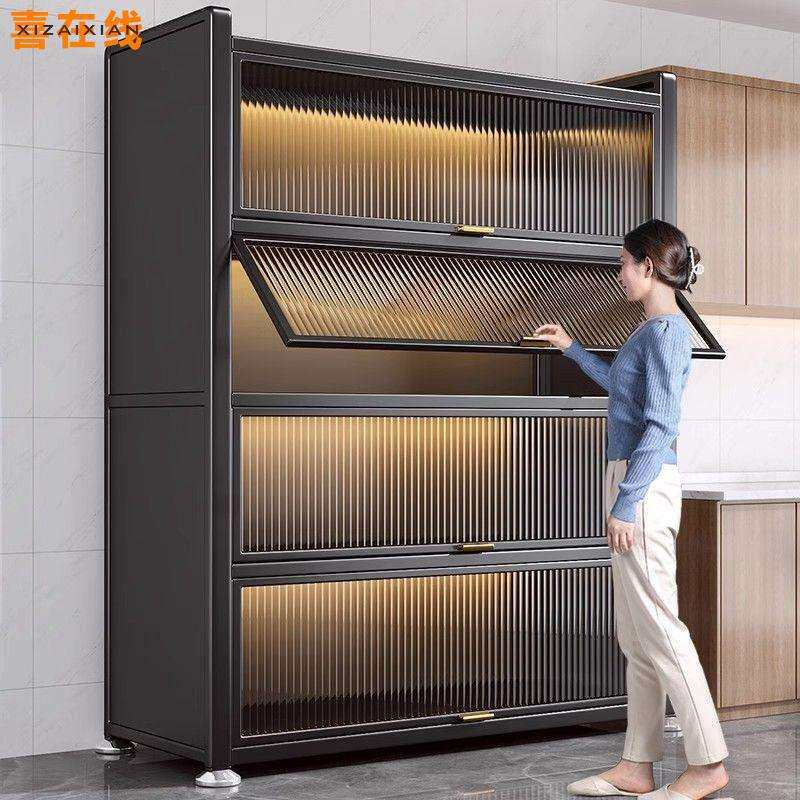 餐边柜储物柜子厨房置物架落地多层家用客厅微波炉收纳橱柜