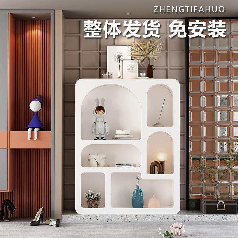 客厅装饰柜陈列柜子玄关柜简约白色名宿置物柜直播柜摄影桌洞穴柜