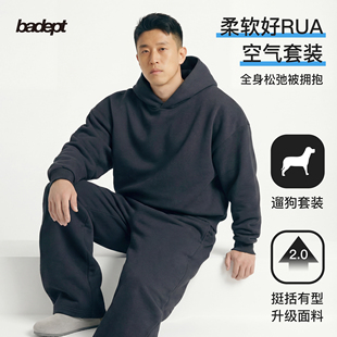 宽松连帽秋冬oversize美式 套装 女重磅 departme空气棉卫衣男款 Bad