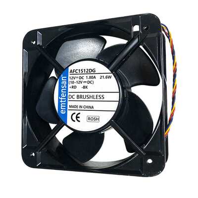 15cm/厘米15050 12V 1.80A机箱充电桩机柜金属框PWM调速散热风扇