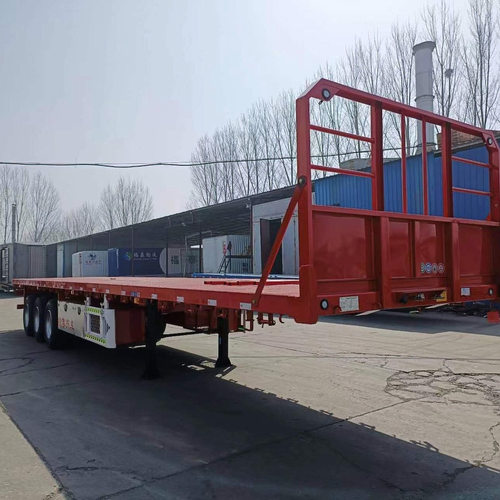 集装箱运输平板车 13米纯平板  普货集装箱两用平板半挂车