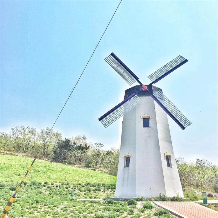 山东无穷大_花园装饰欧洲风情荷兰景观风车_不锈钢喷漆风车雕塑