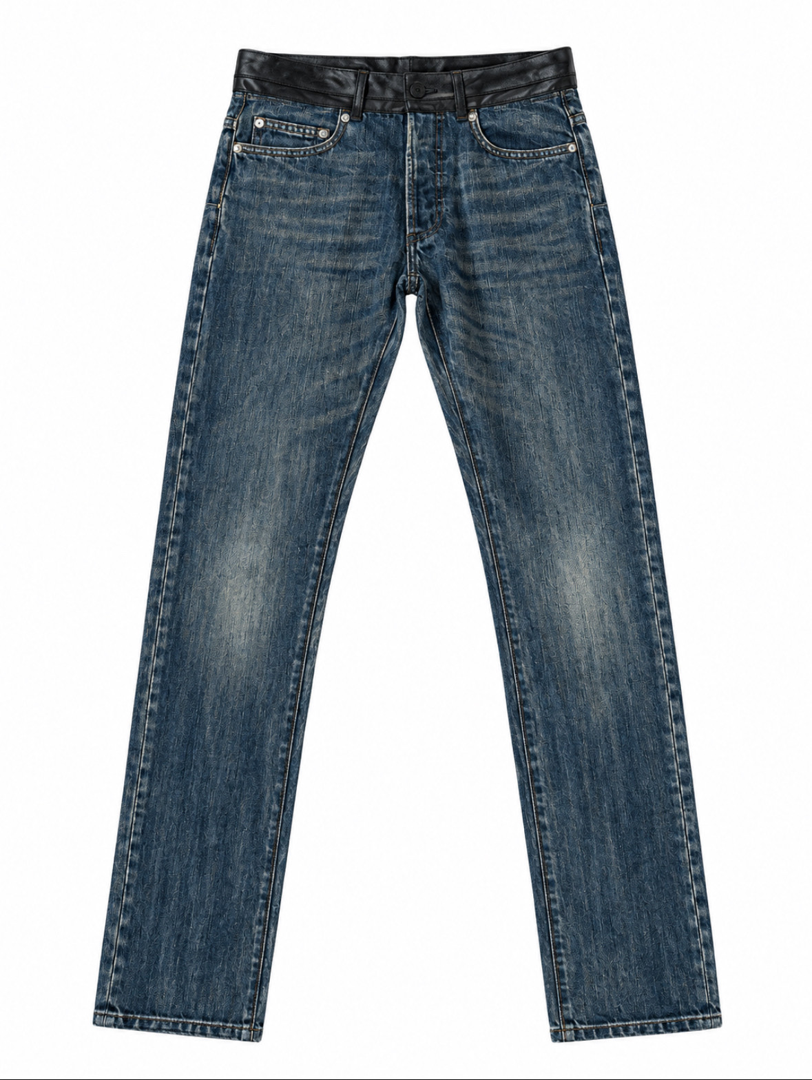 thumbnail for 【Dini】KVA Leather Cummerbund jeans