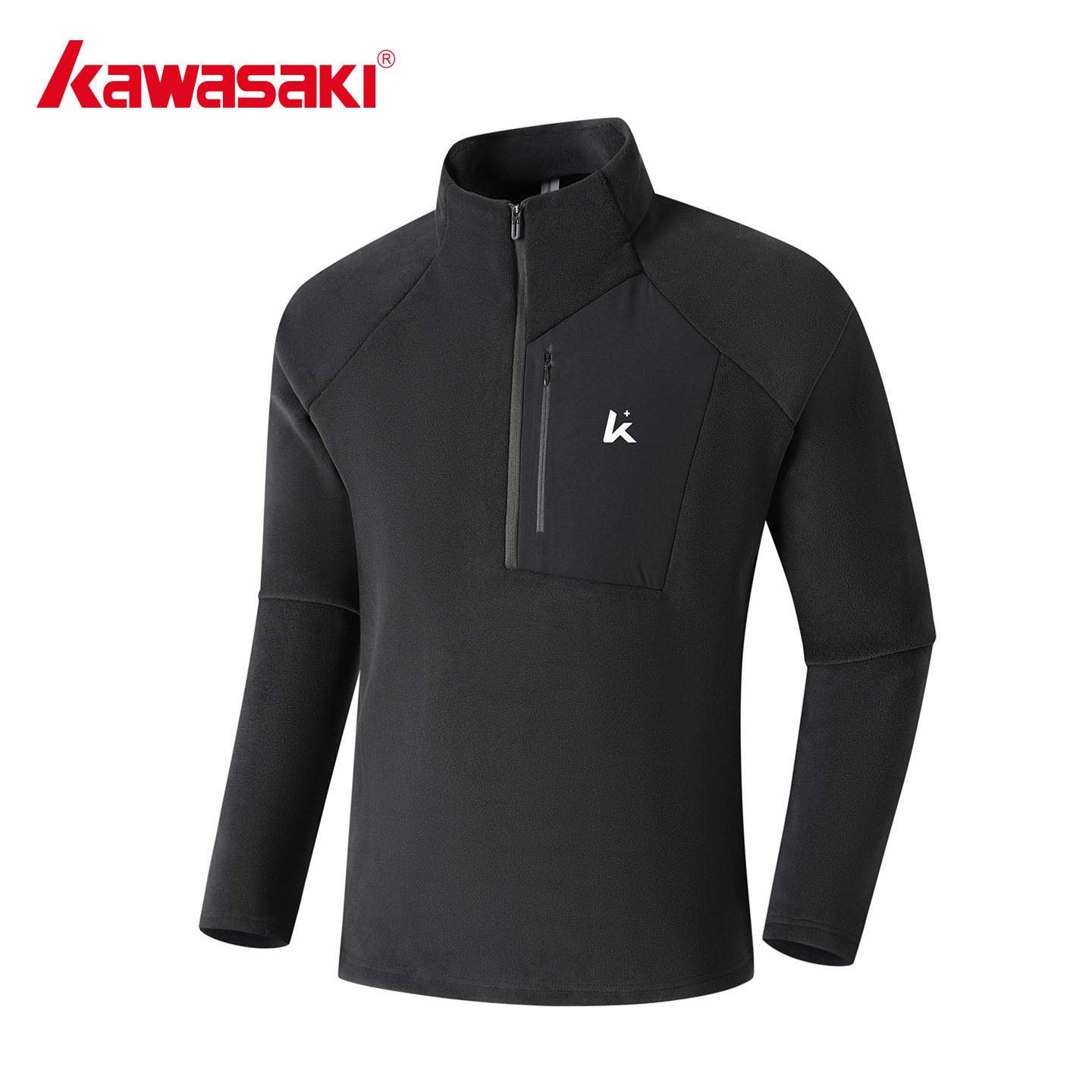 Kawasaki川崎官方男装轻户外抓绒衣健身运动服保暖高尔夫上衣黑色,男装,卫衣,淘宝优惠券,粉丝福利购,淘宝优惠卷