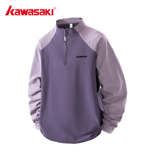 Kawasaki川崎羽毛球运动上衣卫衣防晒服男女速干衣健身跑步长袖衫