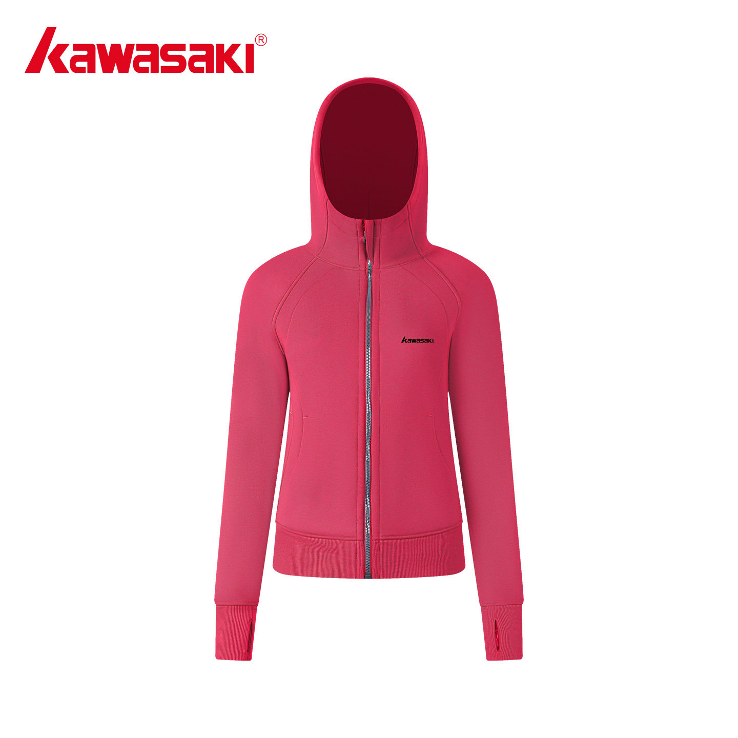kawasaki川崎正品运动瑜伽服秋冬季加厚外套女休闲跑步健身卫衣潮