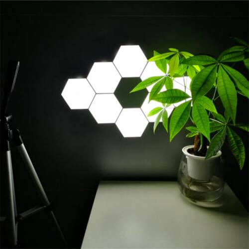 亚马逊网红床头触摸量子灯 卧室蜂巢灯现代简约led六边形触摸壁灯