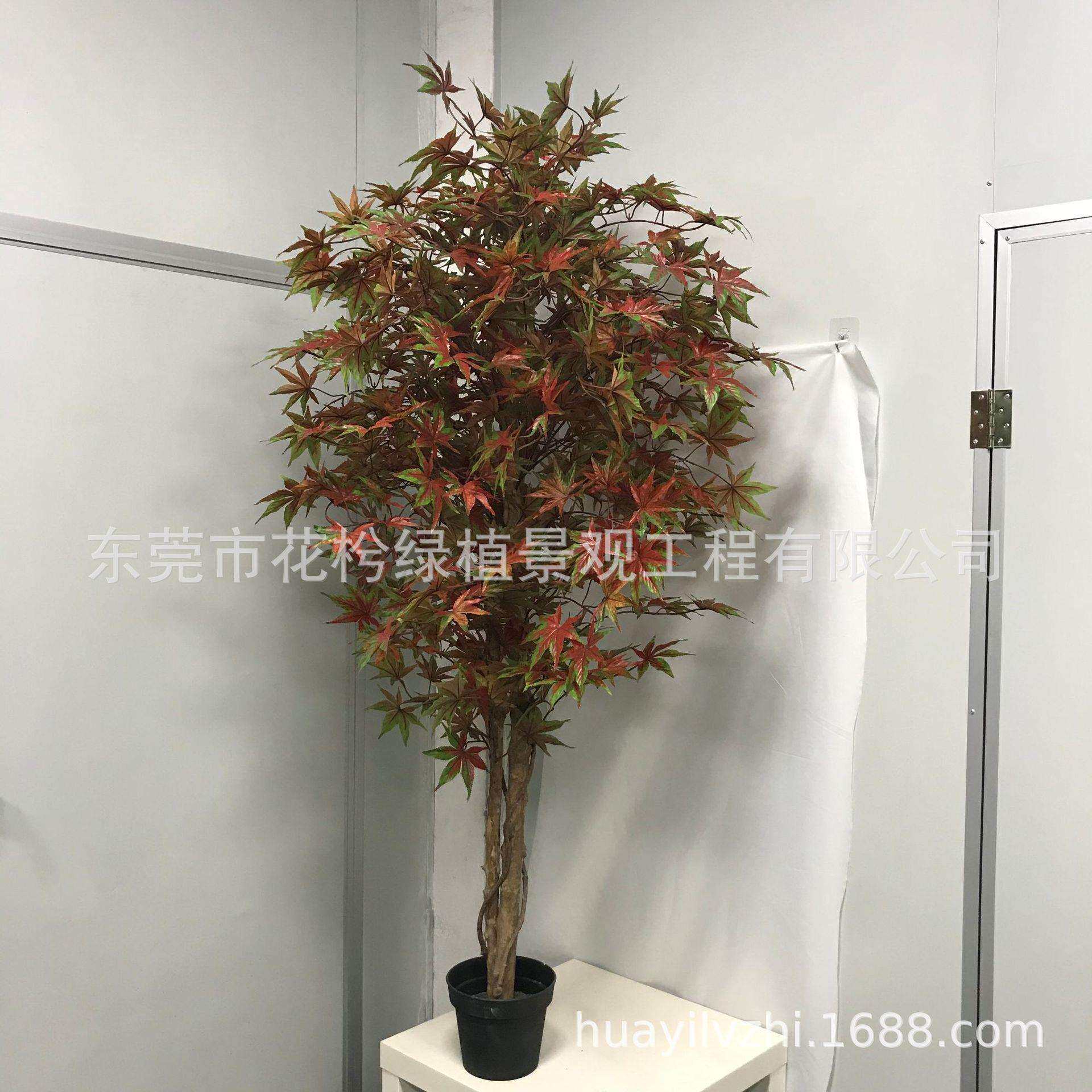 仿真红枫树绿枫树菩提盆栽假绿植银杏树白果时尚简约客厅大型盆栽
