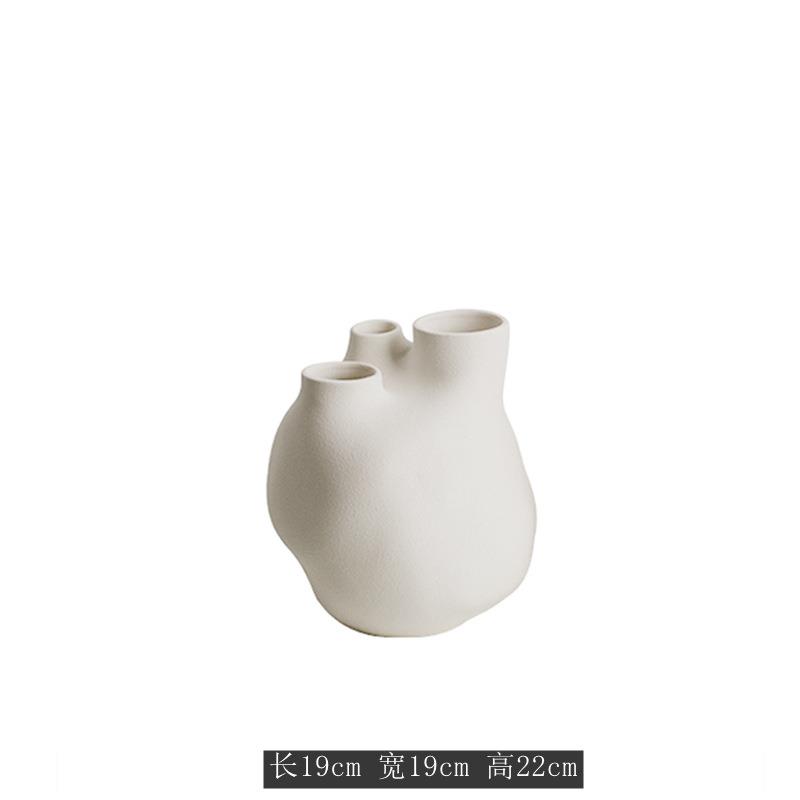 简约现代珍珠白陶瓷梨型花瓶居家工艺品样板间玄关软装插花器摆件