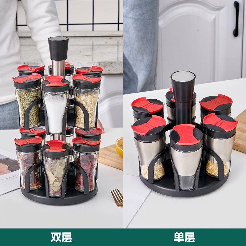 调料罐套装无铅玻璃调味佐料收纳瓶厨房调料瓶置物架调料收纳香料