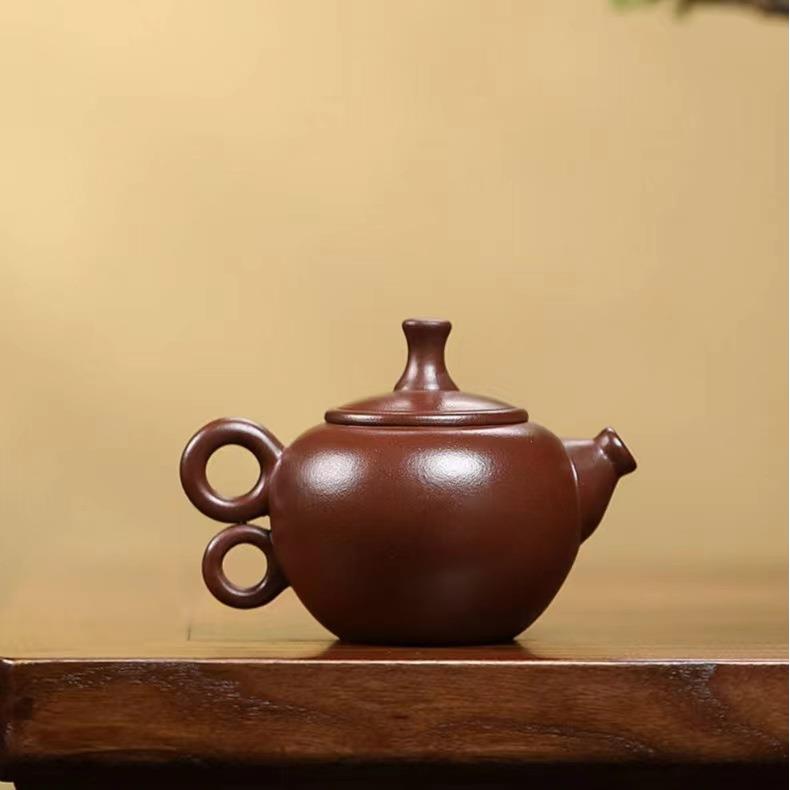 正宗宜兴卢伟萍紫砂壶原矿陈腐紫泥小品圆韵壶一人功夫泡茶壶茶具