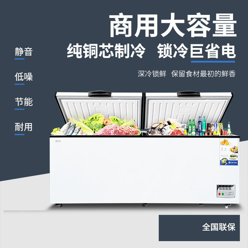 卧式冰柜商用大容量冰箱单温全冷藏保鲜两用双温家用冷冻柜