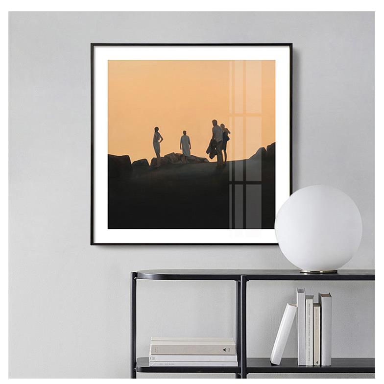 简约油画小众艺术样板工作室会展人物走廊晶瓷装饰画客厅沙发挂画