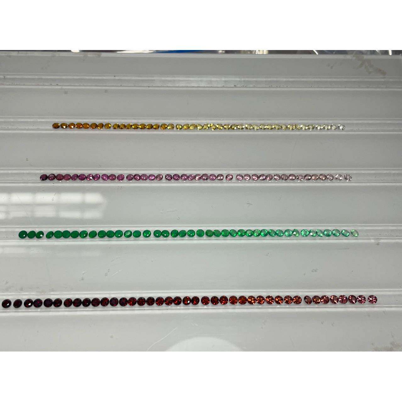 天然黄水晶粉碧玺绿玉髓红石榴3.0圆形渐变色首饰 配石