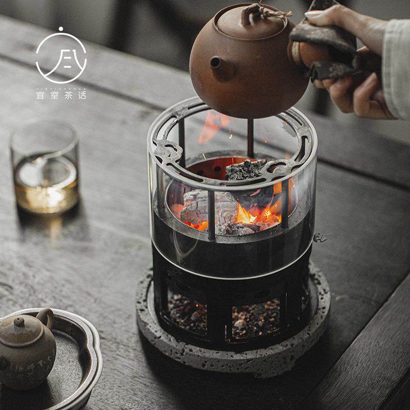立木堂围炉煮茶碳炉炭火茶炉家用室内整套碳火茶壶烤茶煮茶器日式