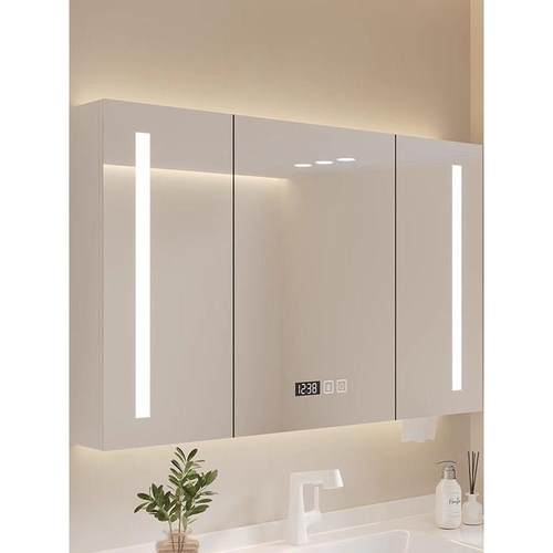 实木智能除雾浴室镜柜触摸屏卫生间单独挂墙式镜子洗手间收纳储物