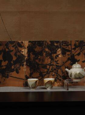 法式中国风中古画海市蜃楼树梢桌面装饰小屏风客厅茶几茶室餐边柜