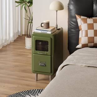 川田野日式 超窄夹缝床头柜家用卧室床边柜简约现代轻奢高级感柜子