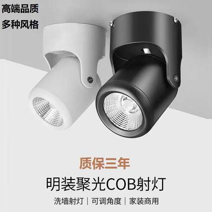 明装射灯家用走廊照画射灯led天花灯玄关吸顶式马卡龙色彩红灯